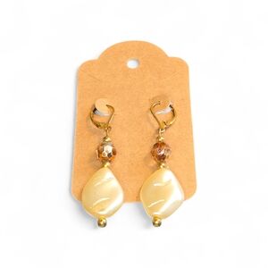 Unlisted Gold and Cream Drop Earrings